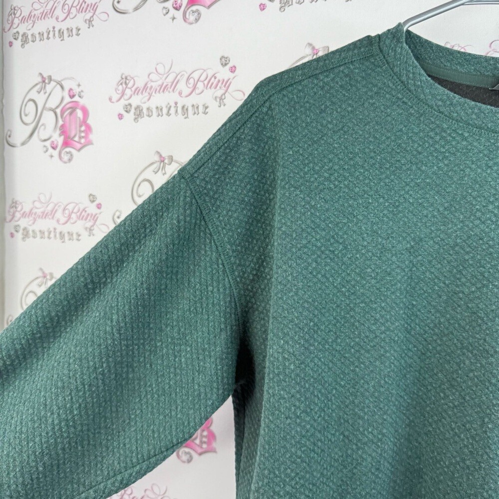 Eddie Bauer sweater pullover comfy dark Forest Green Crewneck Sweater - Picture 6 of 10